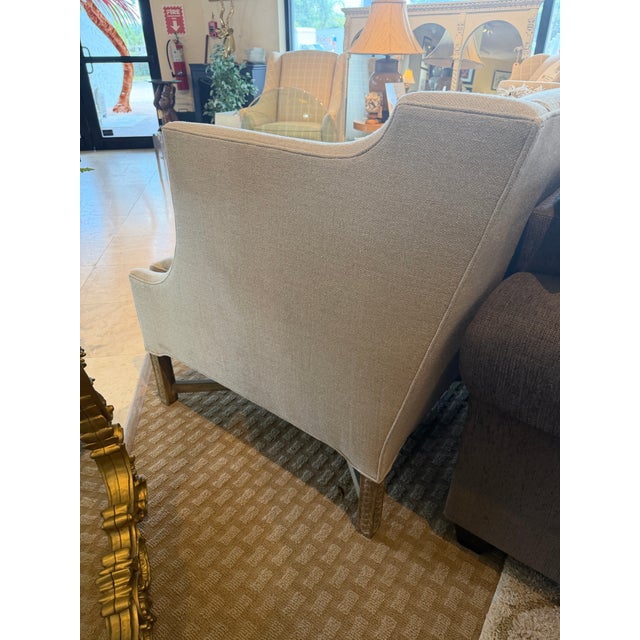 Wood Dennis & Leen Gainsborough Sofa With Interlocking X-Stretcher Base For Sale - Image 7 of 11