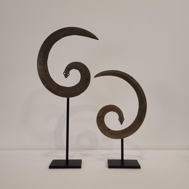 Indonesian Artist, Sanggori Headdresses, Brass and Copper Alloy, 20th Century, Set of 2 For Sale - Image 4 of 15