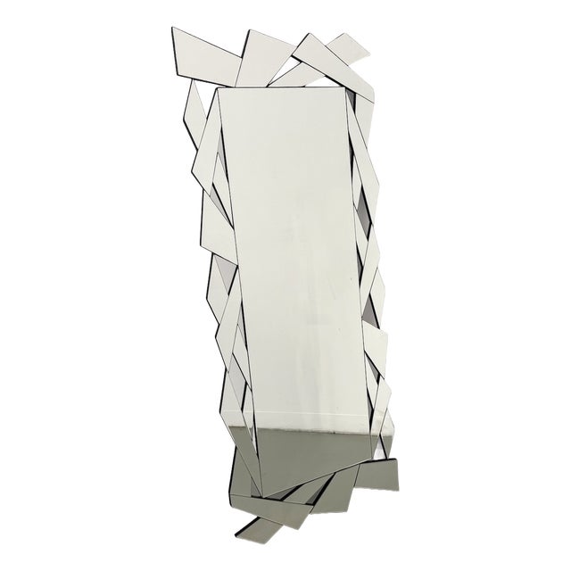 Vintage Graphic Faceted Mirror, 2000s For Sale