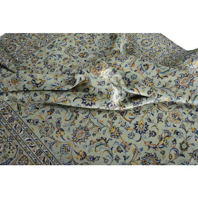 Hand-Knotted Kashan Cork Rug in Wool For Sale - Image 9 of 11