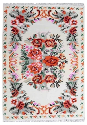 Bessarabian Style Floral Flat Kilim Rug