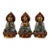 Mid 20th Century Set of 3 Cloisonne Enamel Buddha Figures – 7.1" Gilt Bronze Statues For Sale