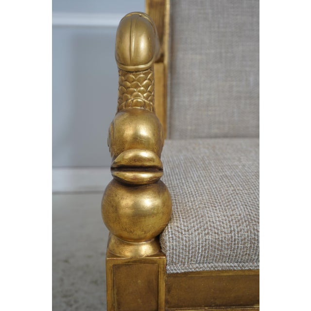 Pair of Neoclassical Gilt Gold Dolphin Open Armchairs For Sale In Philadelphia - Image 6 of 18