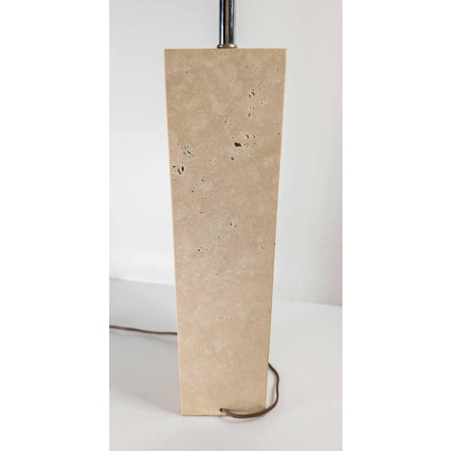 Mid-Century Modern Polished Travertine Limestone Stone Table Lamp For Sale - Image 4 of 10