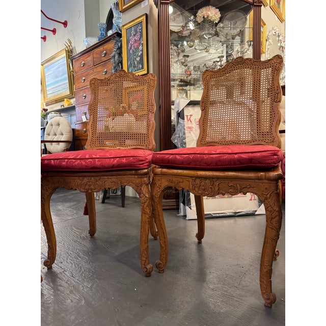 1920s Louis XV Style Cane Dining Chairs- Set of 4 For Sale - Image 10 of 12