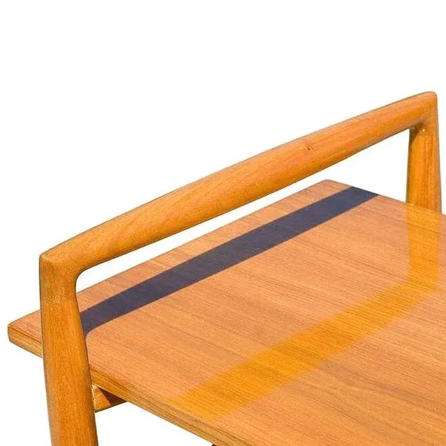 Wood Mid-Century Three-Tier Bar Serving Cart W/ Storage Cabinet For Sale - Image 7 of 7