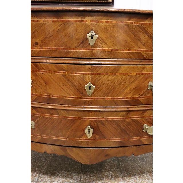 Wood 18th Century Chest of Drawers in Fruitwood Inlay For Sale - Image 7 of 13