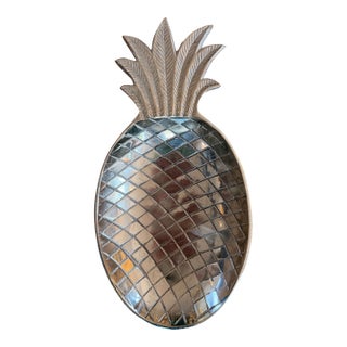 Vintage Decorative Silver Pineapple Serving Dish For Sale