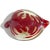 Mid 20th Century Vintage Murano Heavy Gold Flecks Ruby Red Heart Veins Italian Art Glass Decorative Leaf Shaped Bowl For Sale - Image 5 of 5