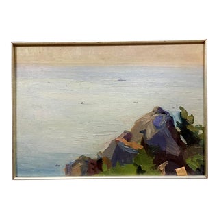 1980s Oil Painting Seascape For Sale