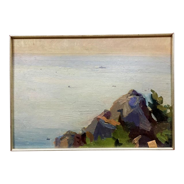 1980s Oil Painting Seascape For Sale