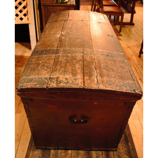 19th Century Antique European Dutch Hand-Painted Dome Top Chest For Sale - Image 4 of 14