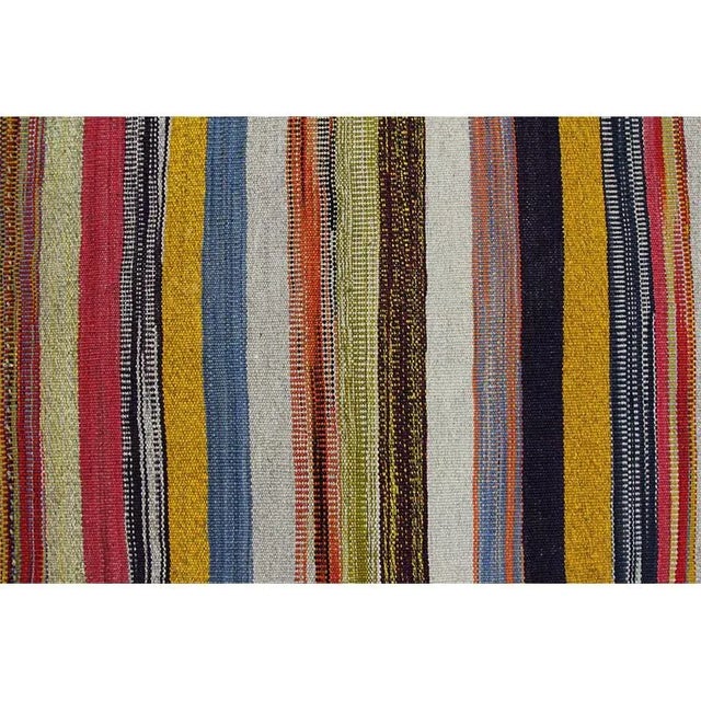 Yellow Handwoven Scandinavian Style Persian Kilim Area Rug 6’6″ X 6’7″ For Sale - Image 8 of 11