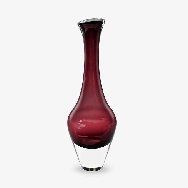 Sommerso Glass Vase by Nils Landberg for Orrefors, 1960s For Sale - Image 6 of 12