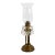 Vintage Brass and Crystal Hurricane Table Lamp With Glass Chimney and Prisms For Sale