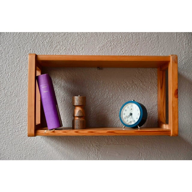Wood Scandinavian Brutalist Pine Wall Shelf, 1970s For Sale - Image 7 of 8