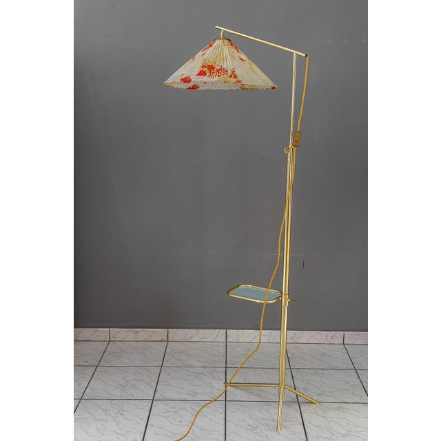 1950s Hight Adjustable Floor Lamp with Adjustable Shelf, Vienna, 1950s For Sale - Image 5 of 18