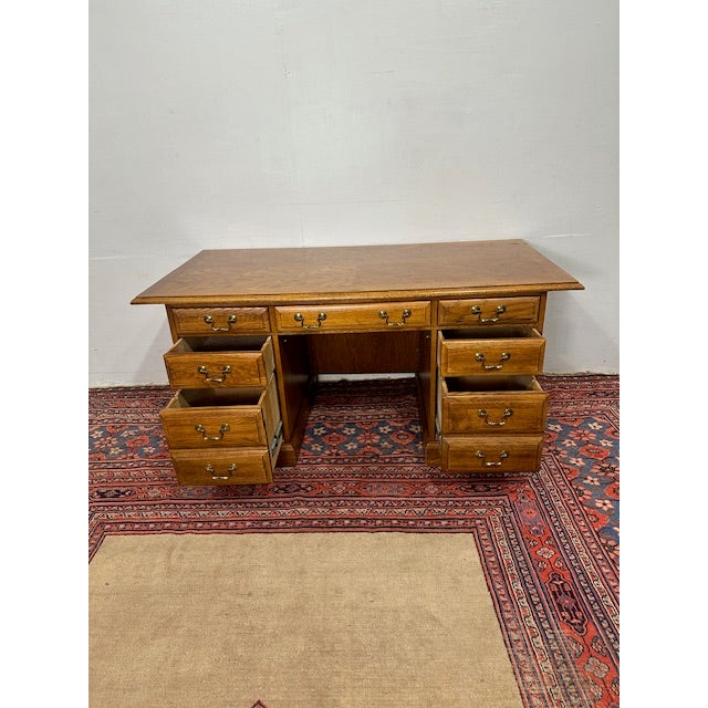 1990s Vintage Oak Desk Flat Top For Sale - Image 9 of 9