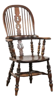 Antique English Highback Windsor Chair, 18th Century