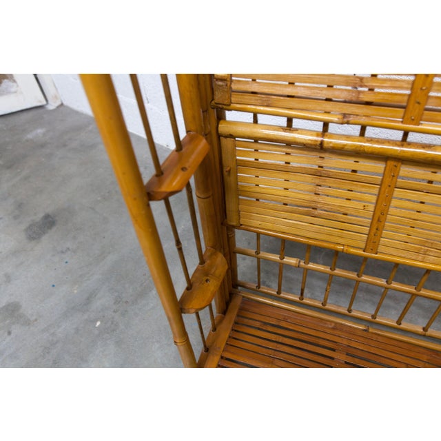 Honey-Colored Foldable Bamboo Shelf, 1970s For Sale - Image 9 of 12