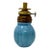 Antique Eapg Light Blue Milk Glass Miniature Oil Lamp Brass Burner For Sale
