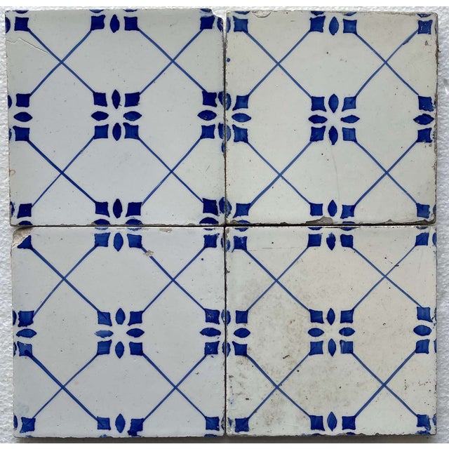 Blue Earthenware Tiles, Set of 20 For Sale - Image 8 of 8