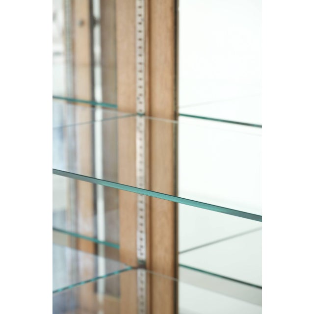 Antique Dutch Oak Display Cabinet with 2 Doors, Glass Shelves and Mirrored Back For Sale - Image 14 of 16