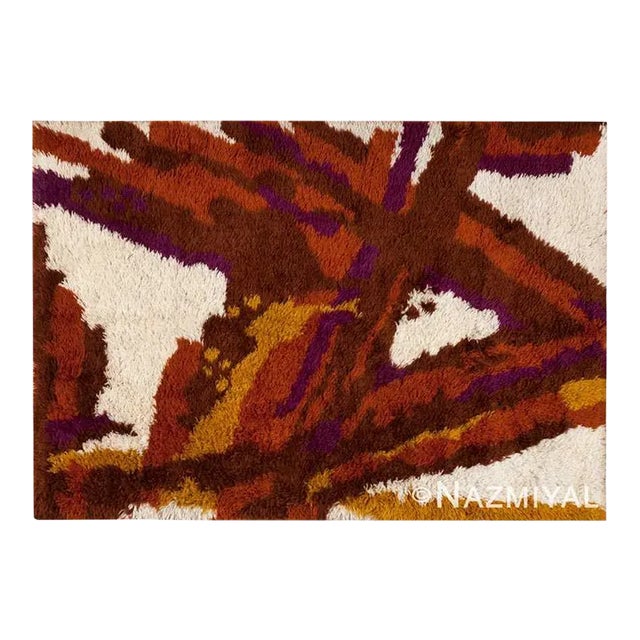 Nazmiyal Collection Vintage Swedish Scandinavian Shag Rya Rug For Sale