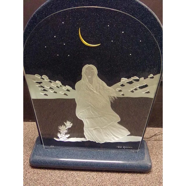 1990s R C Gorman"Luminaries Luna"Crystal Sculpture Hand Signed Numbered For Sale In Denver - Image 6 of 10