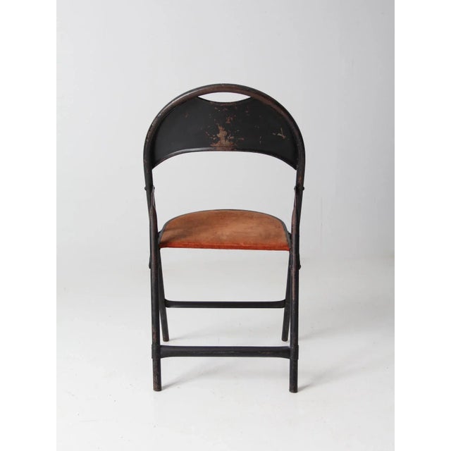 Vintage Metal Folding Chair For Sale - Image 9 of 13