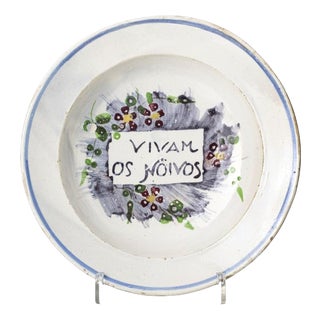 Mid-20th Century Earthenware Talking Plate For Sale