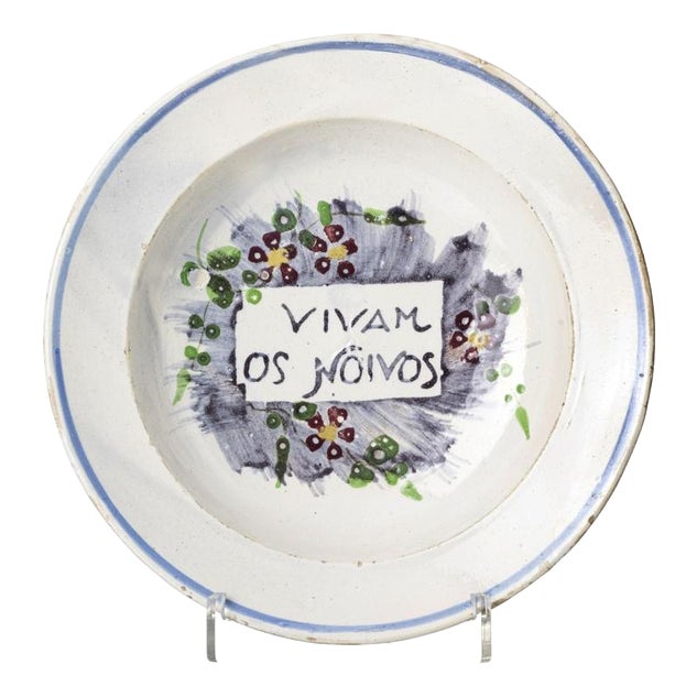 Mid-20th Century Earthenware Talking Plate For Sale
