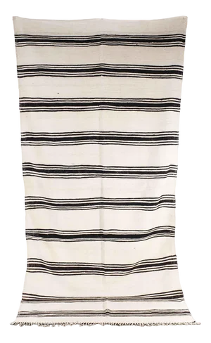 Vintage Berber Bold Monochrome Stripe Hanbel Rug