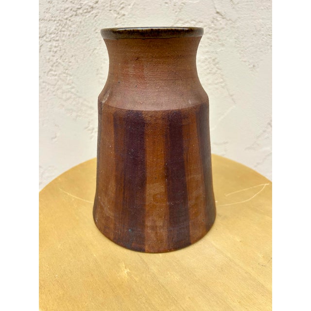 Brown Signed Calder Mid-Century Modern Ceramic Vase For Sale - Image 8 of 11