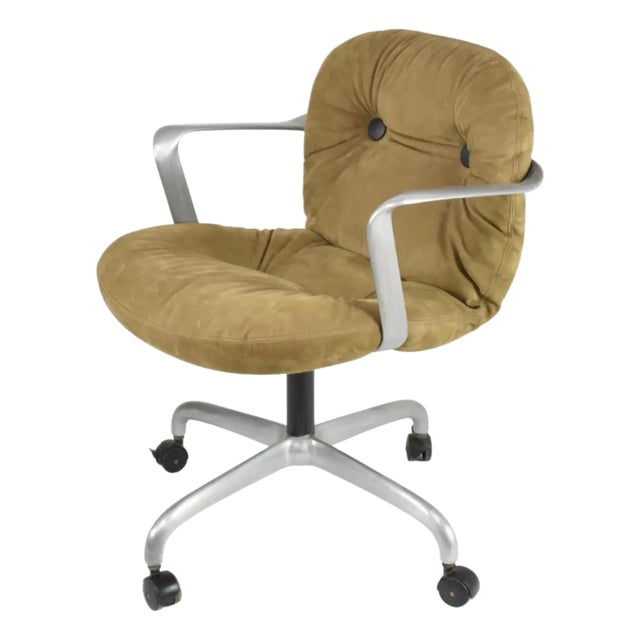 Mid-Century Hannah Morrison for Knoll Suede Office Chair, 1950s For Sale