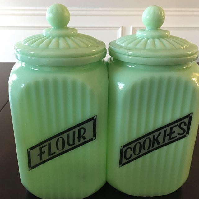 Vintage Collection of Jadeite Canisters Set of 8 Chairish