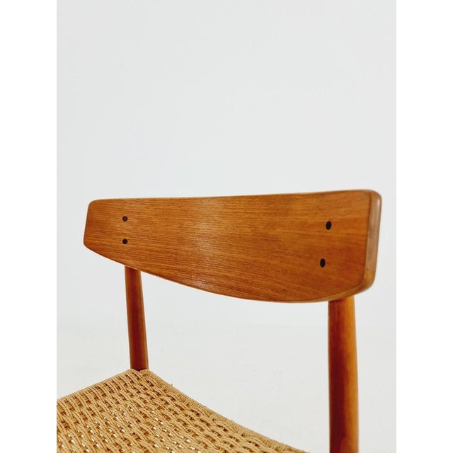 Wood Danish Teak & Paper Cord Dining Chair from A.M. Mobler, 1960s For Sale - Image 7 of 11