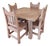 Late 20th Century Ernest Thompson Southwest Dining Table & 4 Chairs – Hand-Painted Solid Wood Set For Sale
