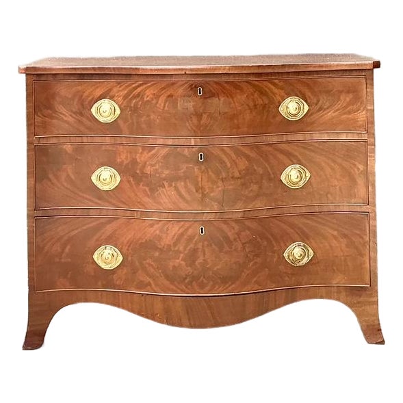 Vintage George 111 Serpentine Commode For Sale