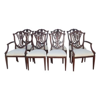 8 Chippendale Style Vintage Henredon Dining Chairs B Bo For Sale