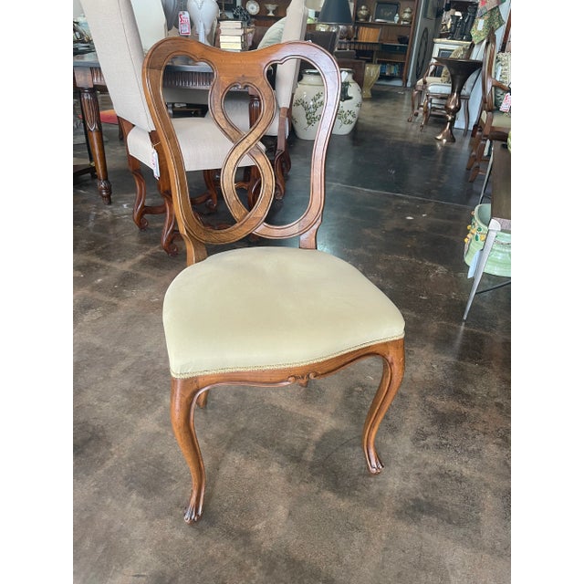 Wood 1990s Italian Side Chair With an Antique Walnut Finish For Sale - Image 7 of 8