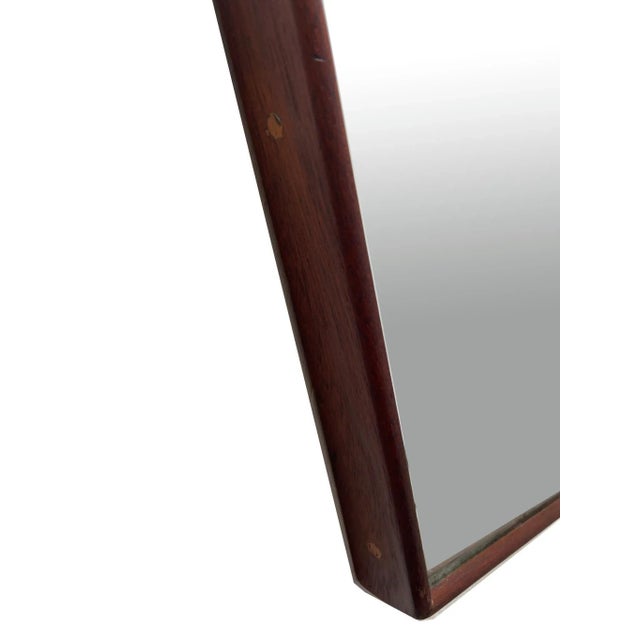 Octagonal Teak Wall Mirror, Italy, 1960s For Sale - Image 6 of 7