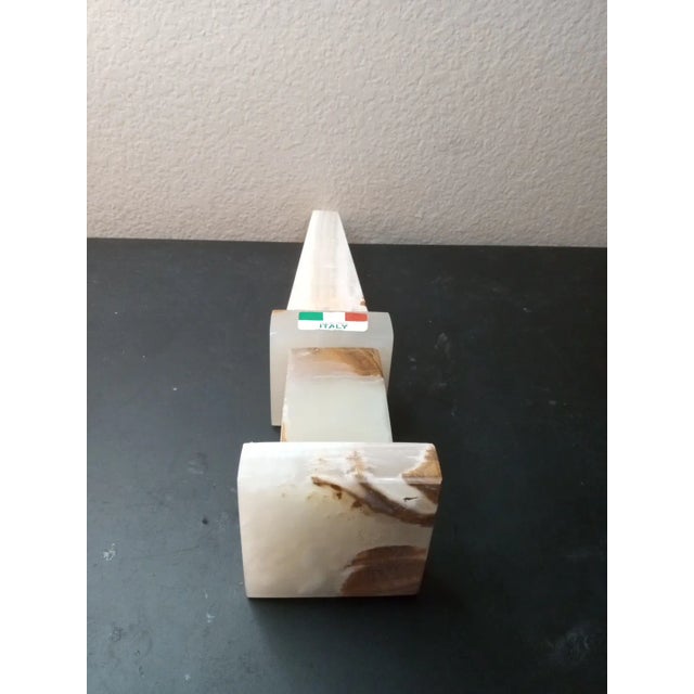 Italian 1980s Variegated Solid Marble Made in Italy Tall Obelisk For Sale - Image 3 of 8