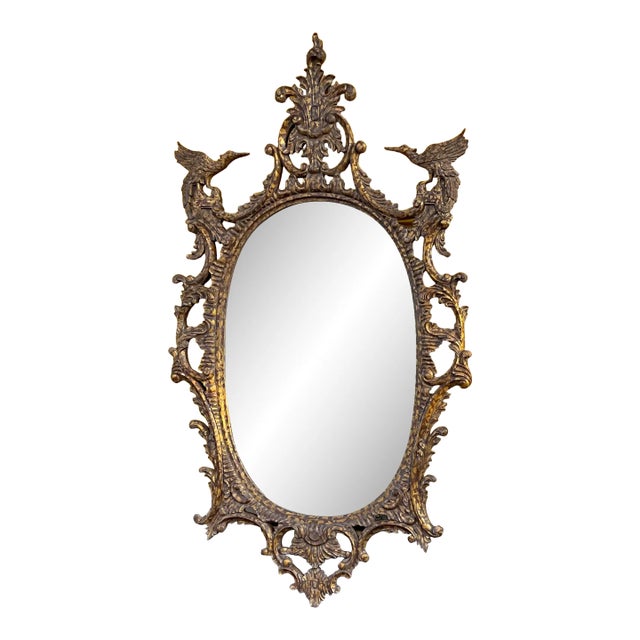 This is a monumental Chinese Chippendale style mirror with a faux tortoise finish by LaBarge. It is Italian and marked on...