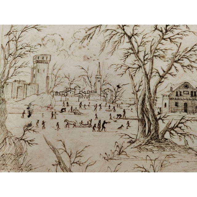 Dutch Artist, Landscape, Indian Ink Drawing, 1680 For Sale - Image 3 of 9