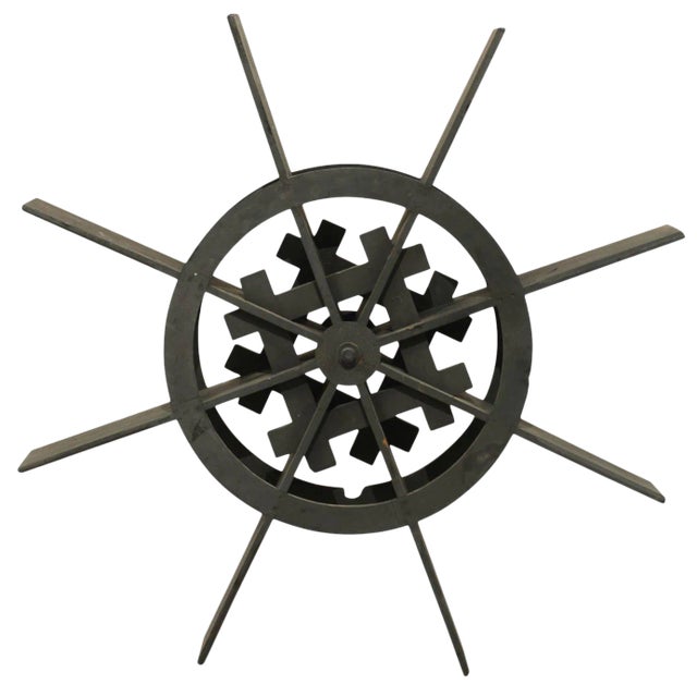 Water Wheel Decoration of Ebonized Jackwood From Kerala, India For Sale