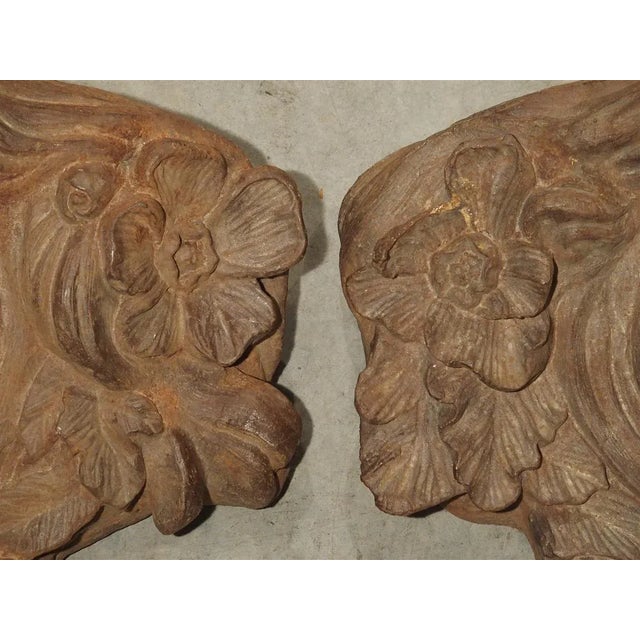 Antique French Cast Iron Balcony Planters/Ornaments, Circa 1900 - a Pair For Sale In Dallas - Image 6 of 13