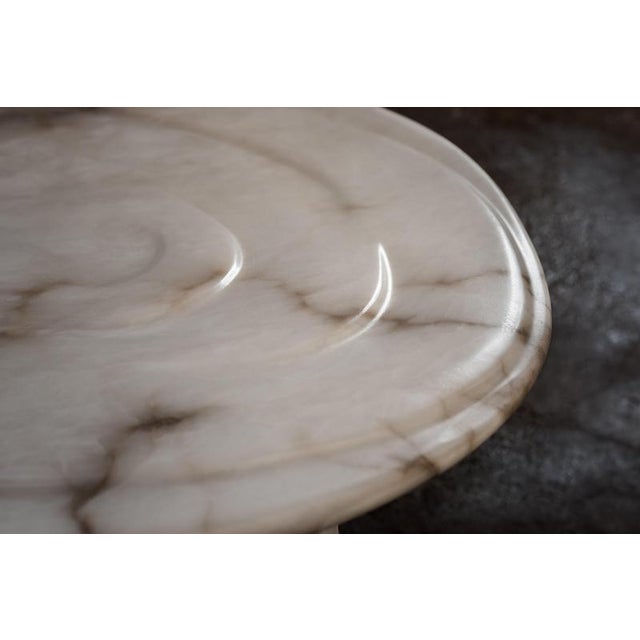 Contemporary Aqua Fossil Center Table II in Alabaster by Amarist Studio For Sale - Image 3 of 16