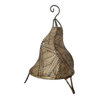 Contemporary 14" Dancing Black and White Moroccan Traditional Henna Lamp For Sale