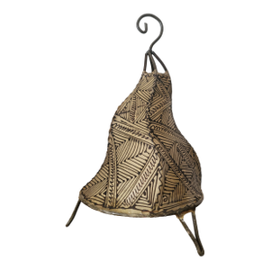 Contemporary 14" Dancing Black and White Moroccan Traditional Henna Lamp